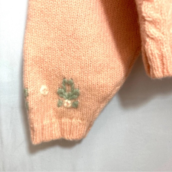 Cozy Peach Cardigan with Bear Accents - Picture 3 of 6
